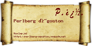 Perlberg Ágoston névjegykártya